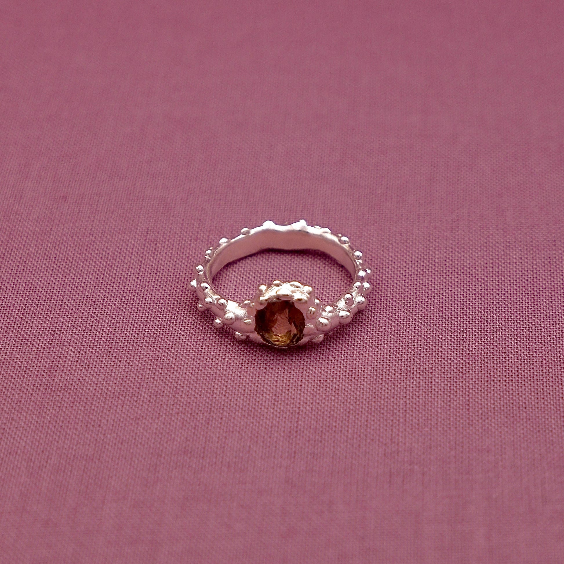 Handmade 925 Sterling Silver Ring with Smoky Quartz Gemstone