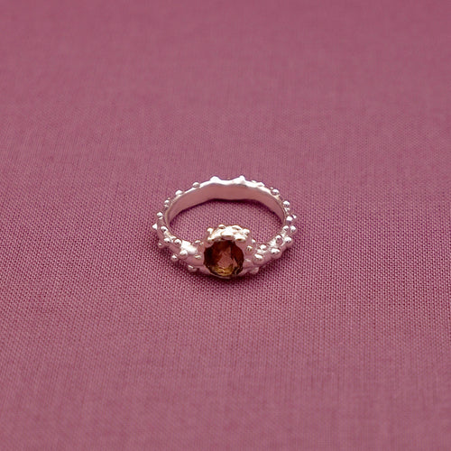 Handmade 925 Sterling Silver Ring with Smoky Quartz Gemstone