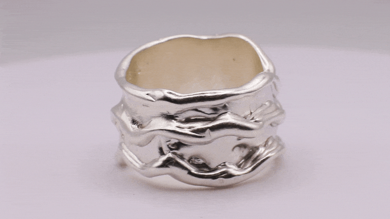 Handmade 925 Sterling Silver Ring, rotating view from all angles
