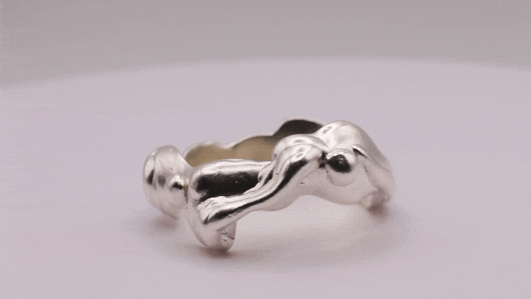 Handmade 925 Sterling Silver Ring, rotating view from all angles