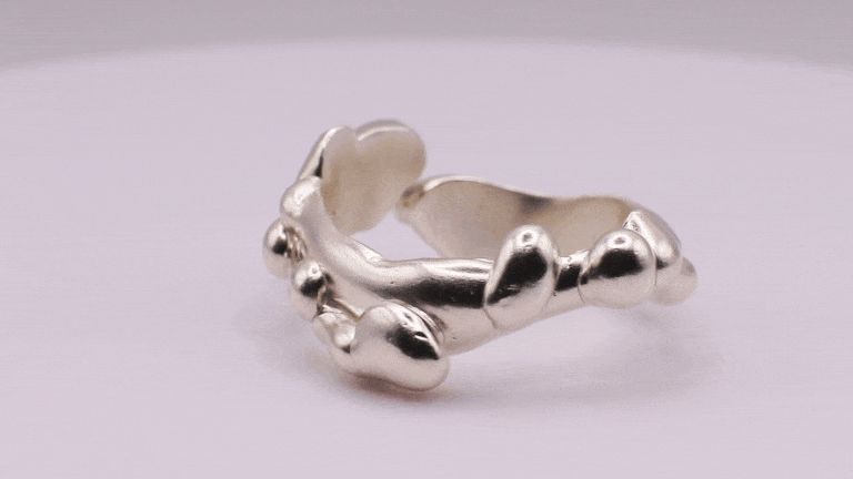 Handmade 925 Sterling Silver Ring, rotating view from all angles