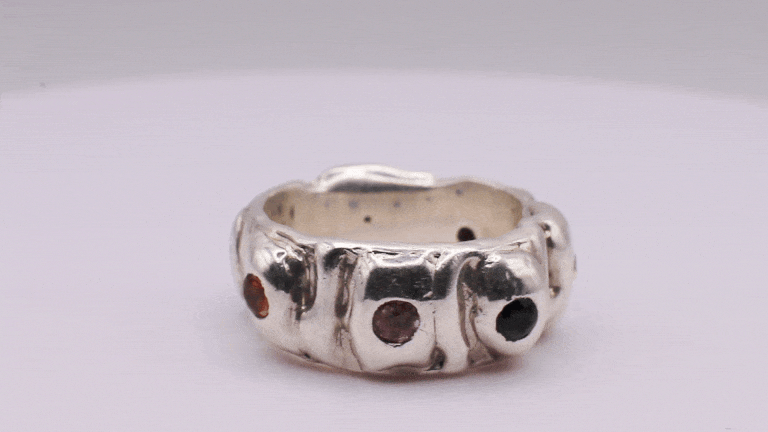 Handmade 925 Sterling Silver Ring, rotating view from all angles